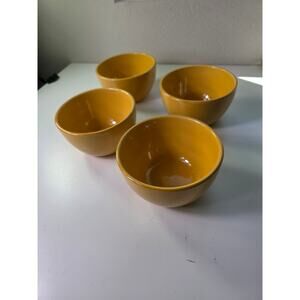 HD DESIGNS Gold Yellow Deep Stoneware 6" Cereal Soup Bowls Set of 4